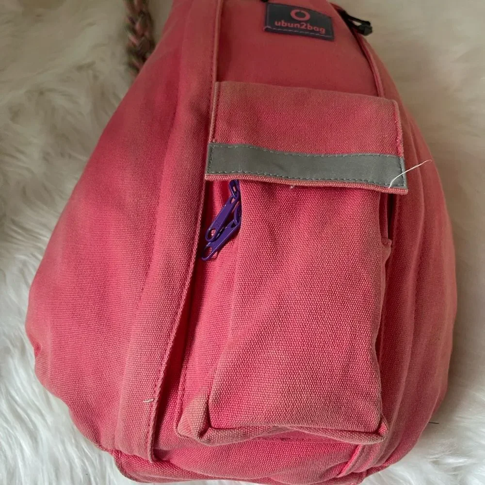 Ubun2bag canvas orange rope sling bag anti theft .